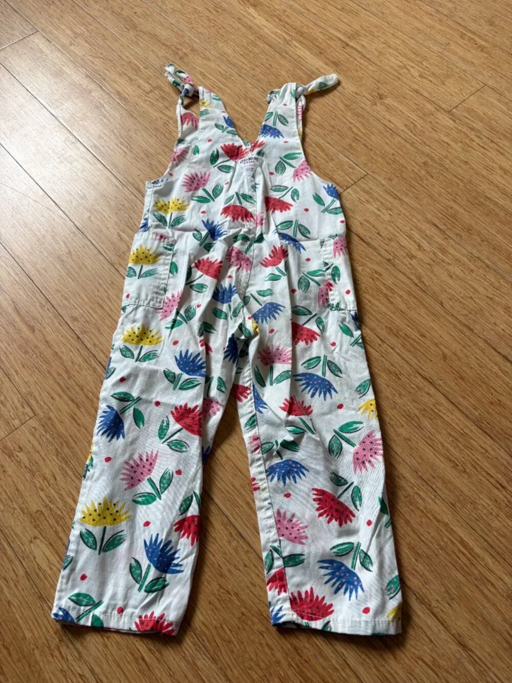 Vintage OshKosh B'Gosh VESTBAK Toddler Overalls - Flowers Size 4T - 90s